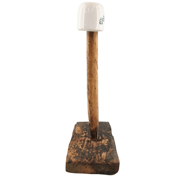 Vintage Korean Folk Art Wooden Bell Sculpture Rustic Home Decor - Picture 4 of 12